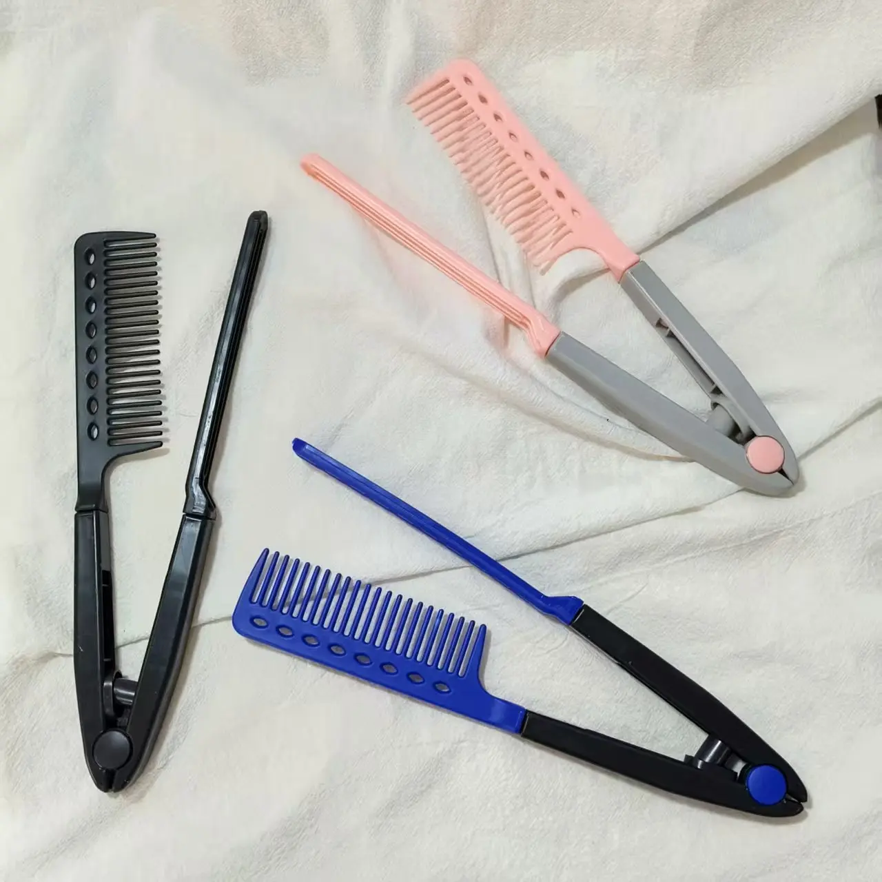 1pcs V Shaped Straight Hair Comb Plastic Detangle Hair Styling Comb Folding DIY Hair Straightener Salon hair styling tools