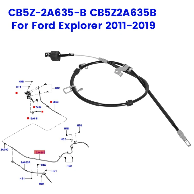 

Left Side Rear Parking Brake Cable Emergency Lassocb5z-2A635-B For Ford Explorer 2011-2019 Handbrake Cable CB5Z2A635B