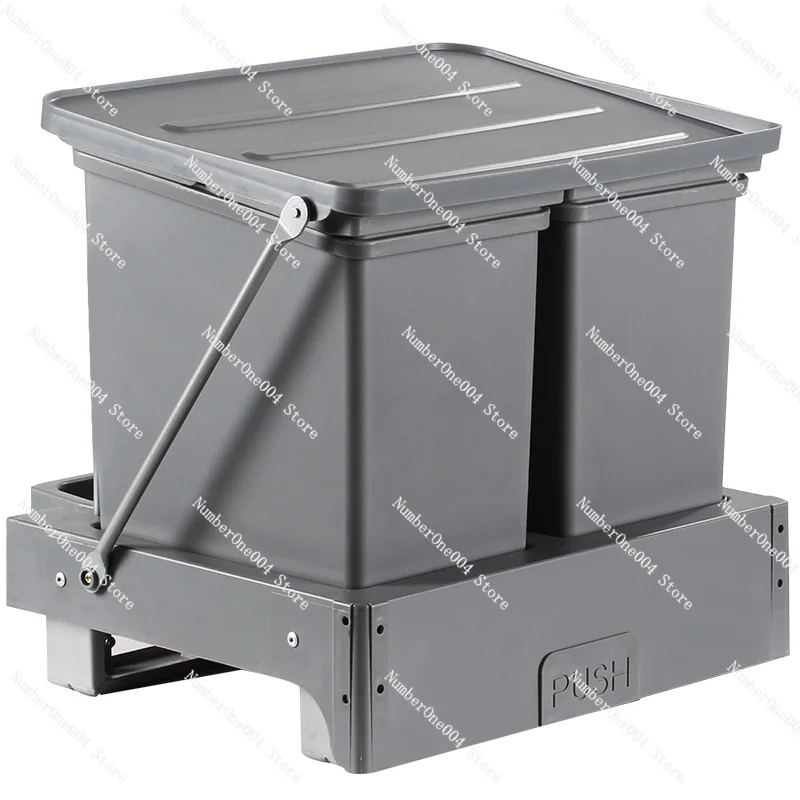 

Multi functional classified trash can hidden in kitchen cabinet Sink Bottom trash can Snap open cabinet trash can