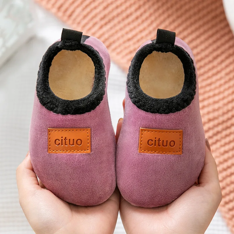 Winter Children Floor Shoes For Baby Slippers Kids Plush Warm Boys Girl Soft Anti-slip Nursey Indoor School Kids Shoes