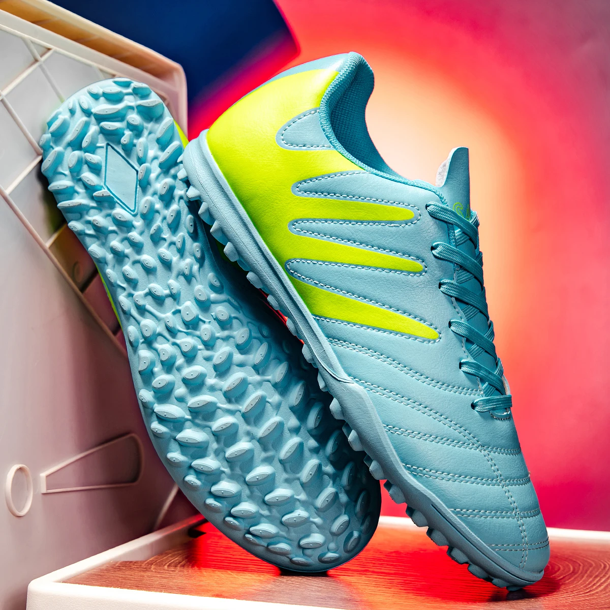 

TF Football Boots Youth Outdoor Training PU Upper Rubber Cleats Anti-slip Wear-resistant Sport Shoes
