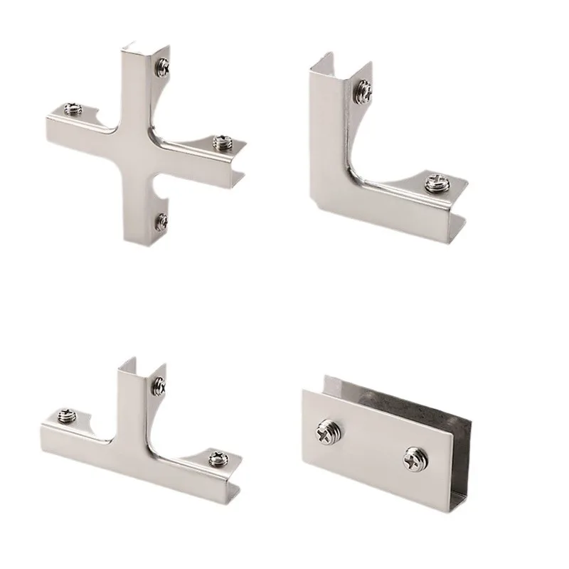 Sulco de canto de ângulo reto de alumínio de aço T-cross L-tipo clipe de vidro clipe de fixação de telha cerâmica clipe de reforço de tanque de peixes