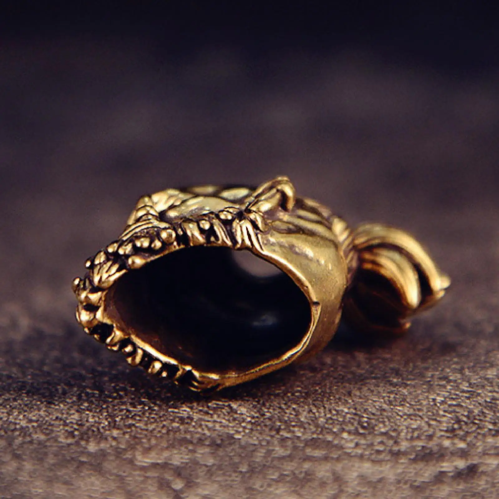 Brass Mini Figurine Orc Bead for Knife Lanyard Paracord Zipper Flashlight Camera Keyring Accessories