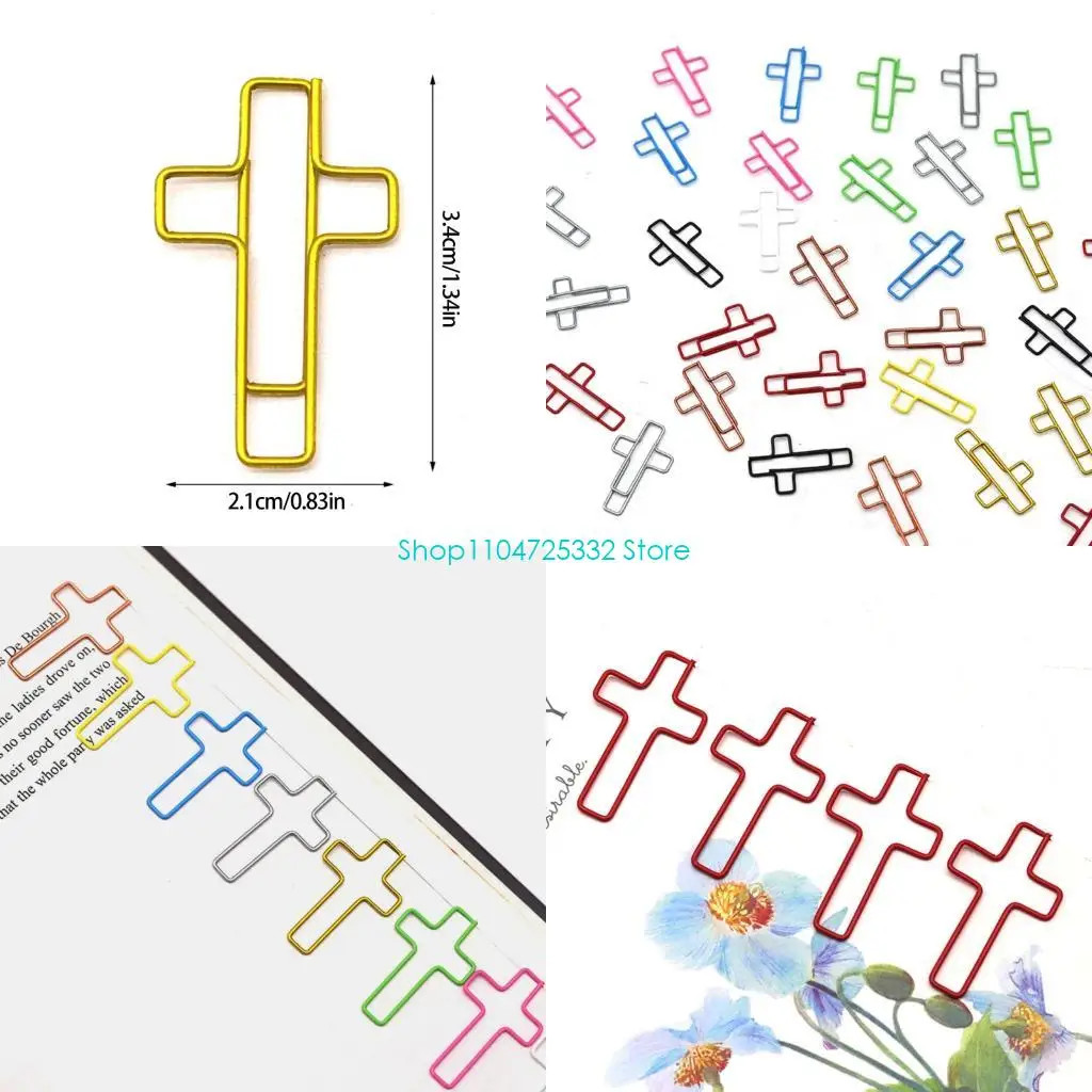 

P5EA 100 шт. скрепка для бумаг с распятием, металлический зажим для бумаги, закладки, зажимы для офисной школы