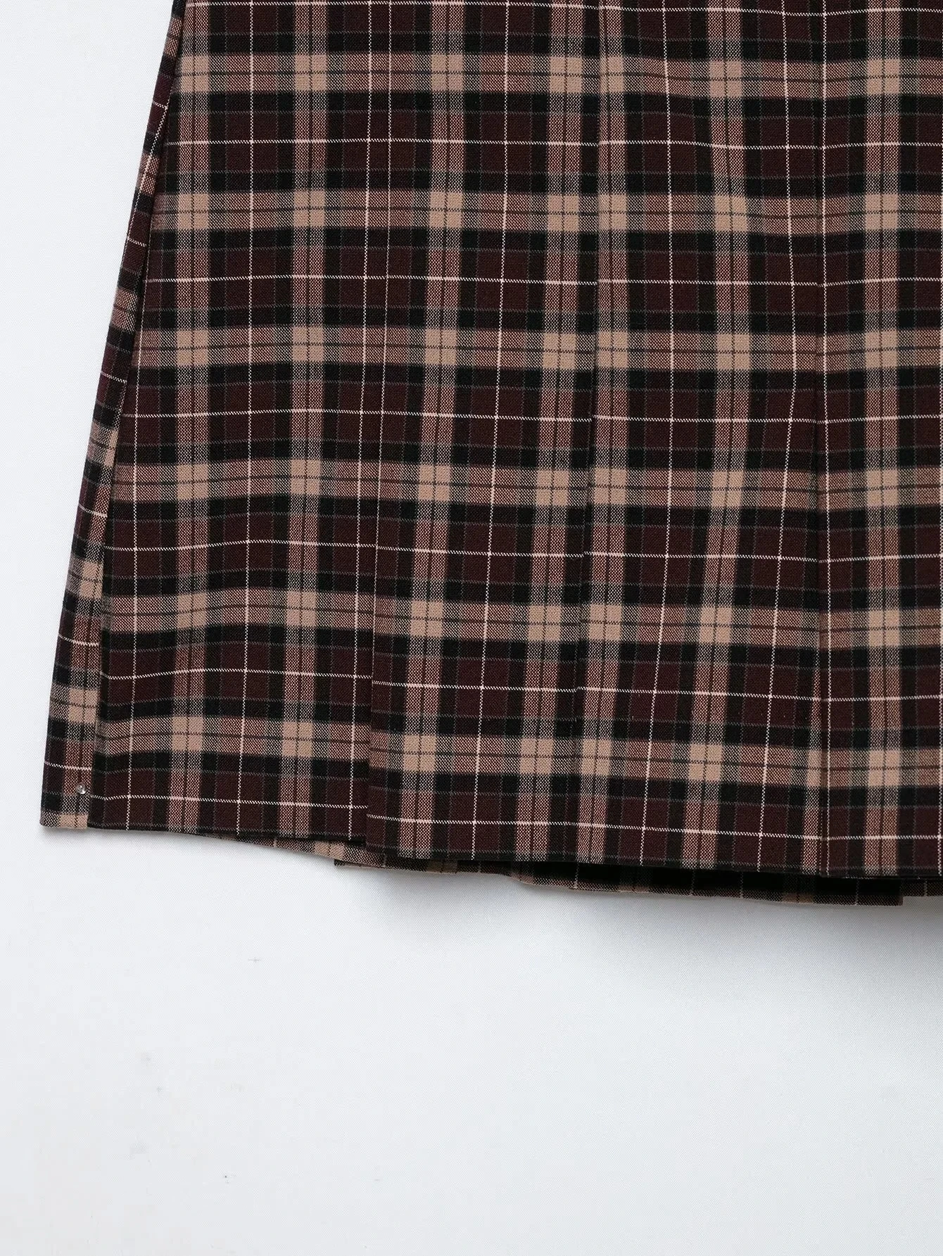 KONDALA Lässiger Chic Damenanzug, Karierter Stehkragen, Langarm, Reißverschluss, Kurzer Mantel, Faltenrock, Shorts, Mode 2026 Herbst-Urlaubsset – Detail 20