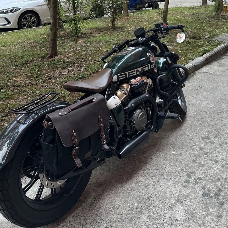 Motorcycle Tail Bag Travel Luggage Side Bags Moto Rack Seat Bag with Shoulder Straps Backpack For BENDA NAPOLEON BOB 250 BD 250