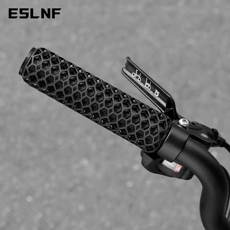 

ESLNF Bicycle Handlebar Grips 3D-Printed TPU Non-Slip Bike Cuffs Durable Hollow-out Design Bike Grips Shockproof Bicycle Parts