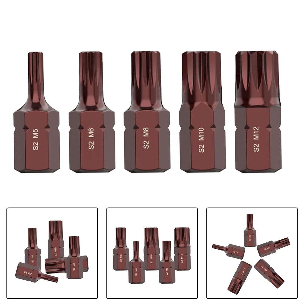 

1/5pcs 30mm/75mm Screwdriver Bit Star Head M5 M6 M8 M10 10mm Hex Shank Magnetic For Electric Wrench Socket Bit