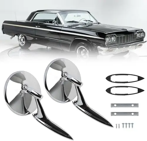 

Зеркало заднего вида Dasbecan Round Bowtie для моделей Chevrolet 1963-1965 годов - с ребристым основанием, замена оригинального # 654394765672
