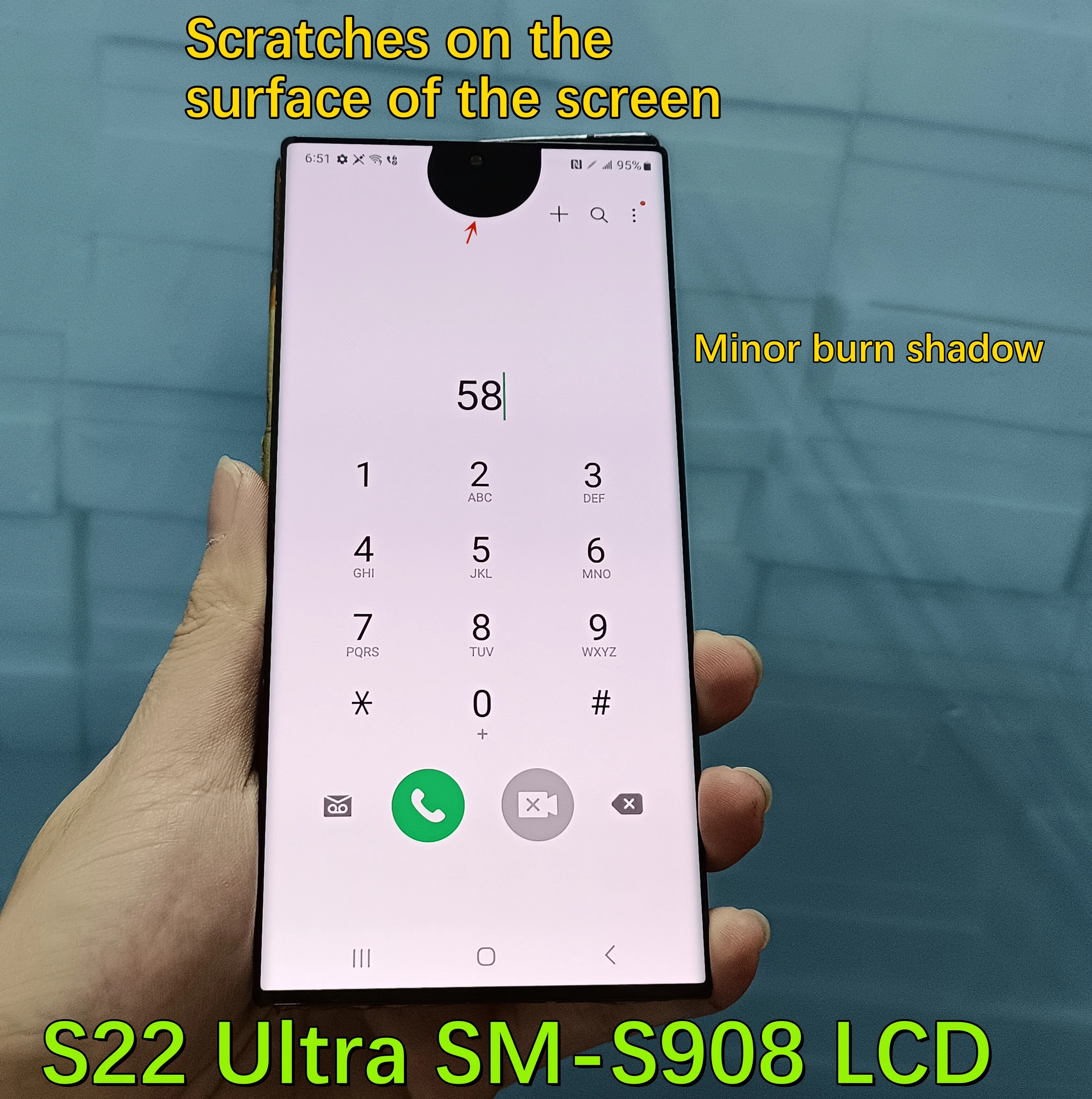 With defects S22Ultra LCD For Samsung Galaxy S22 Ultra SM-S908B S908N S908U Display Touch Screen Digitizer Assembly Replacement