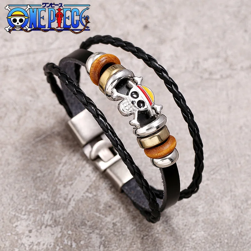 Anime One Piece Bracelet Animation peripherals Toys Accessories European and American Vintage Leather Bracelet Birthday Gifts