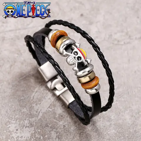 Anime One Piece Armband Animationstillbehör Leksaker Tillbehör Europeiskt och amerikanskt Vintage Läderarmband Födelsedagspresenter 12 best sales Akuma no mi One Piece - №2
