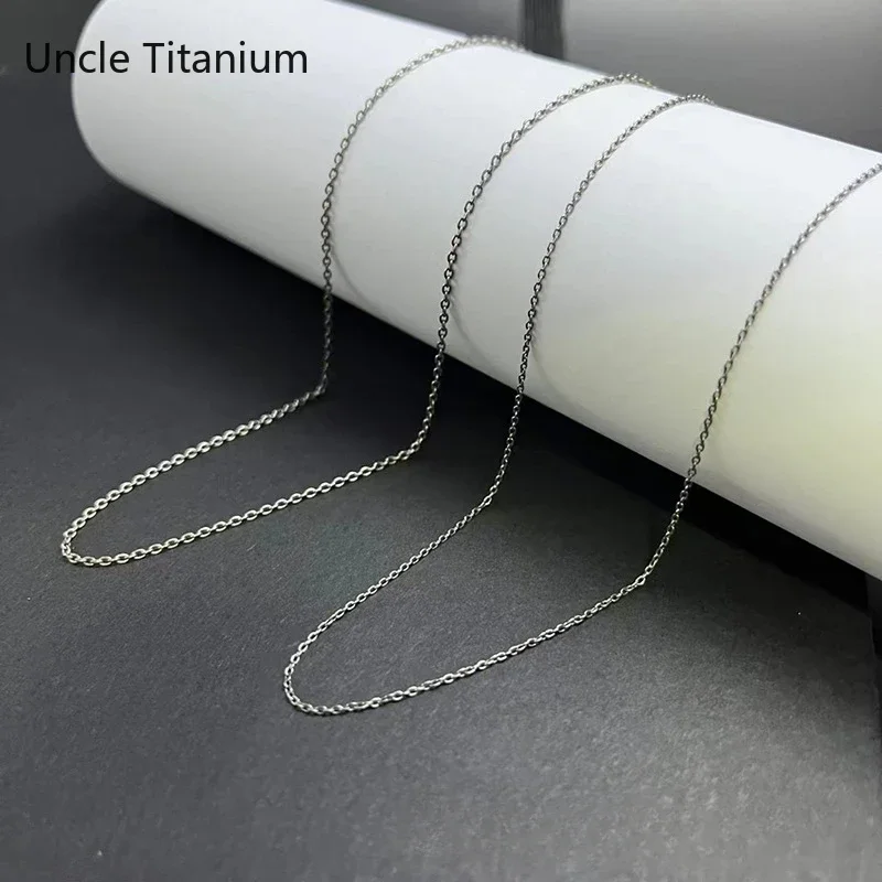 

1.2mm pure titanium necklace clavicle chain hypoallergenic O-shaped necklace pendant accessory chain Best Gift to Her Jewelry