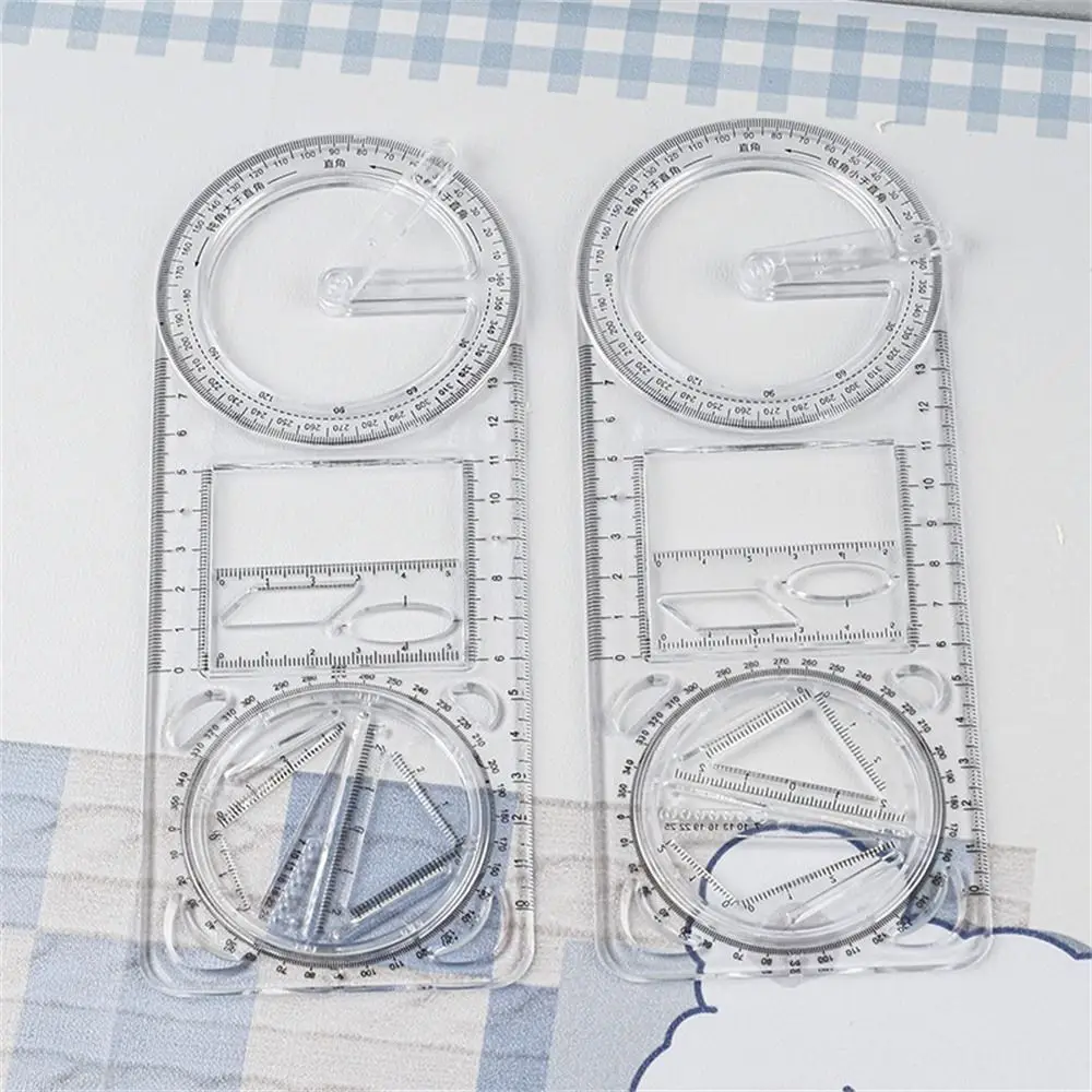 Activity Angle Drawing Ruler Ruler Straight Multifunctional Geometry Ruler 360 ° Movable Plastic Drawing Template High School