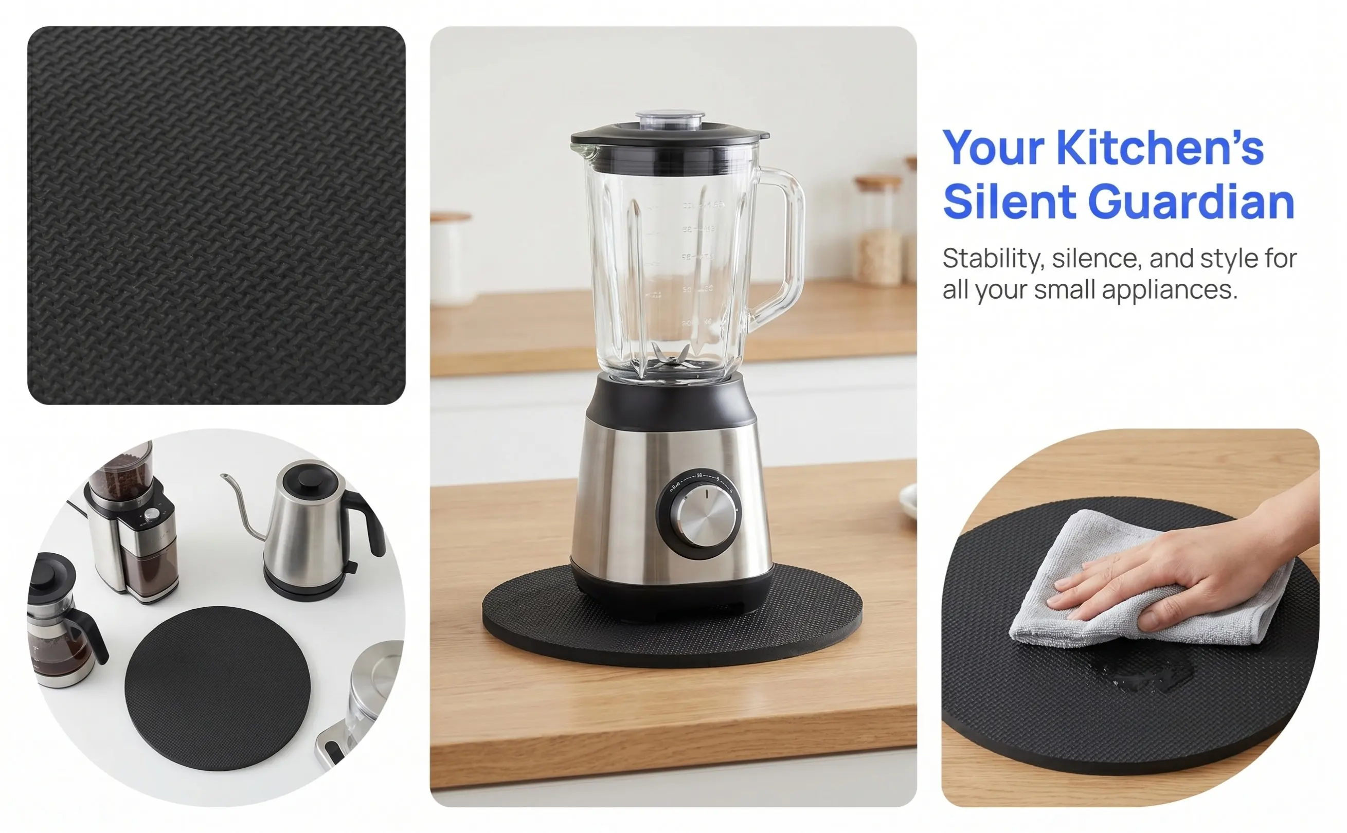 12.6 Inch Kitchen Appliance Mat Blender Noise Reducing Sound Absorbing Vibration Dampening Anti Slip Shock Proof Countertop Pad