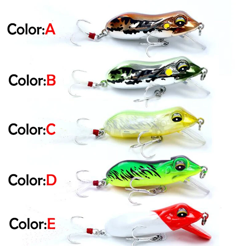 JYJ 5.5cm 10g superficie albero rana esca esca, artificiale crankbait esca galleggiante per bass snakehead crappie trota e pesce soleggiato