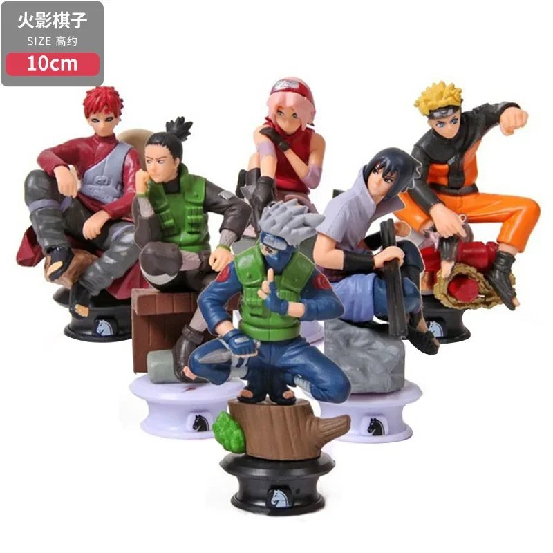 1pcs random style 10CM Anime NARUTO Chess piece Sasuke Gaara Kakashi PVC model action Figure ornaments toys Collection Gifts