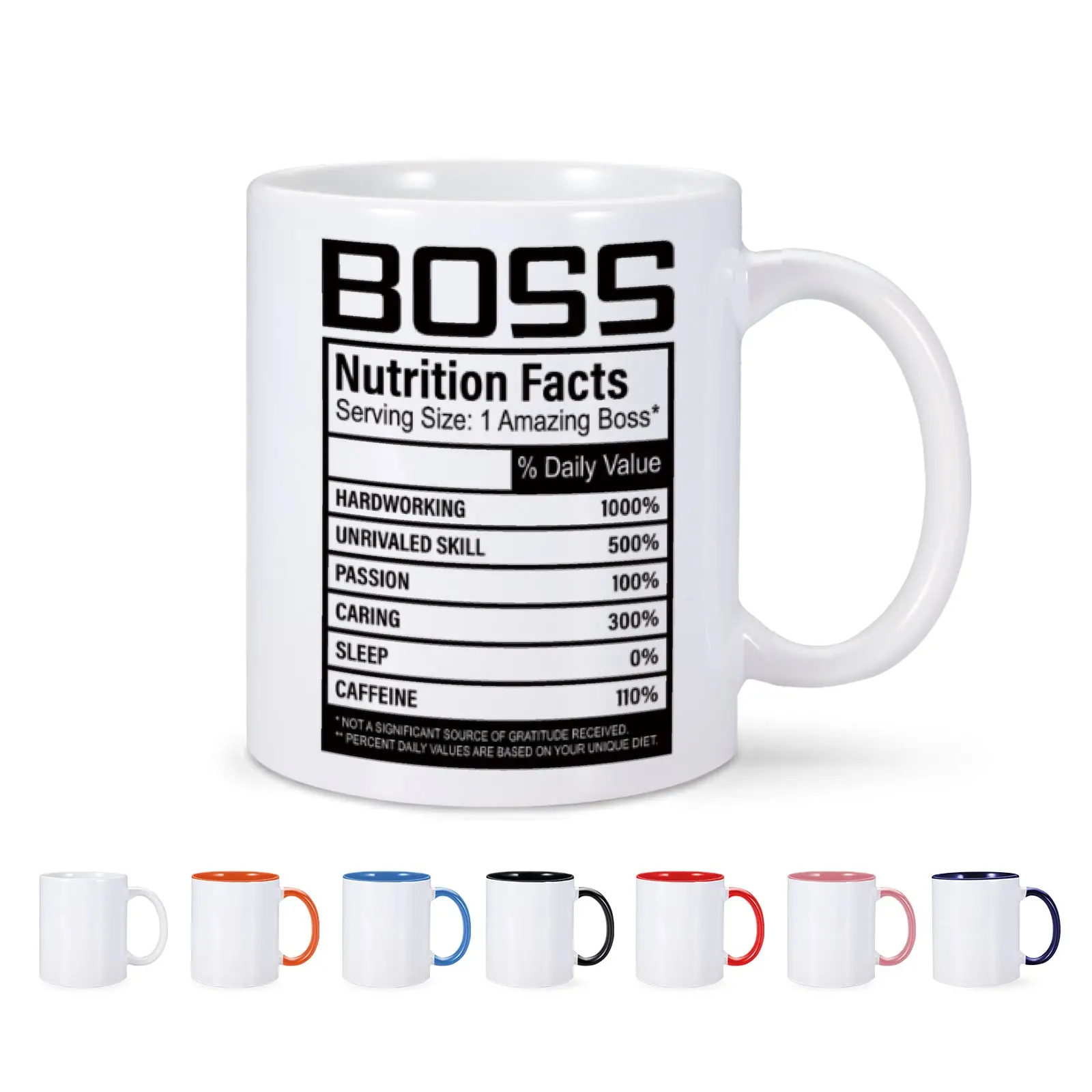 Boss Nutrition Facts Office Coffee Mug Boss Day Gifts from Co-worker Colleague Cups Birthday Present Idea for Bosses Coworkers