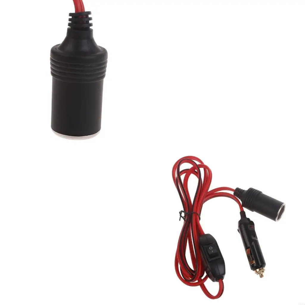 193A 12V 24V Car Cigarette Socket Extender with Switches Extension Cable