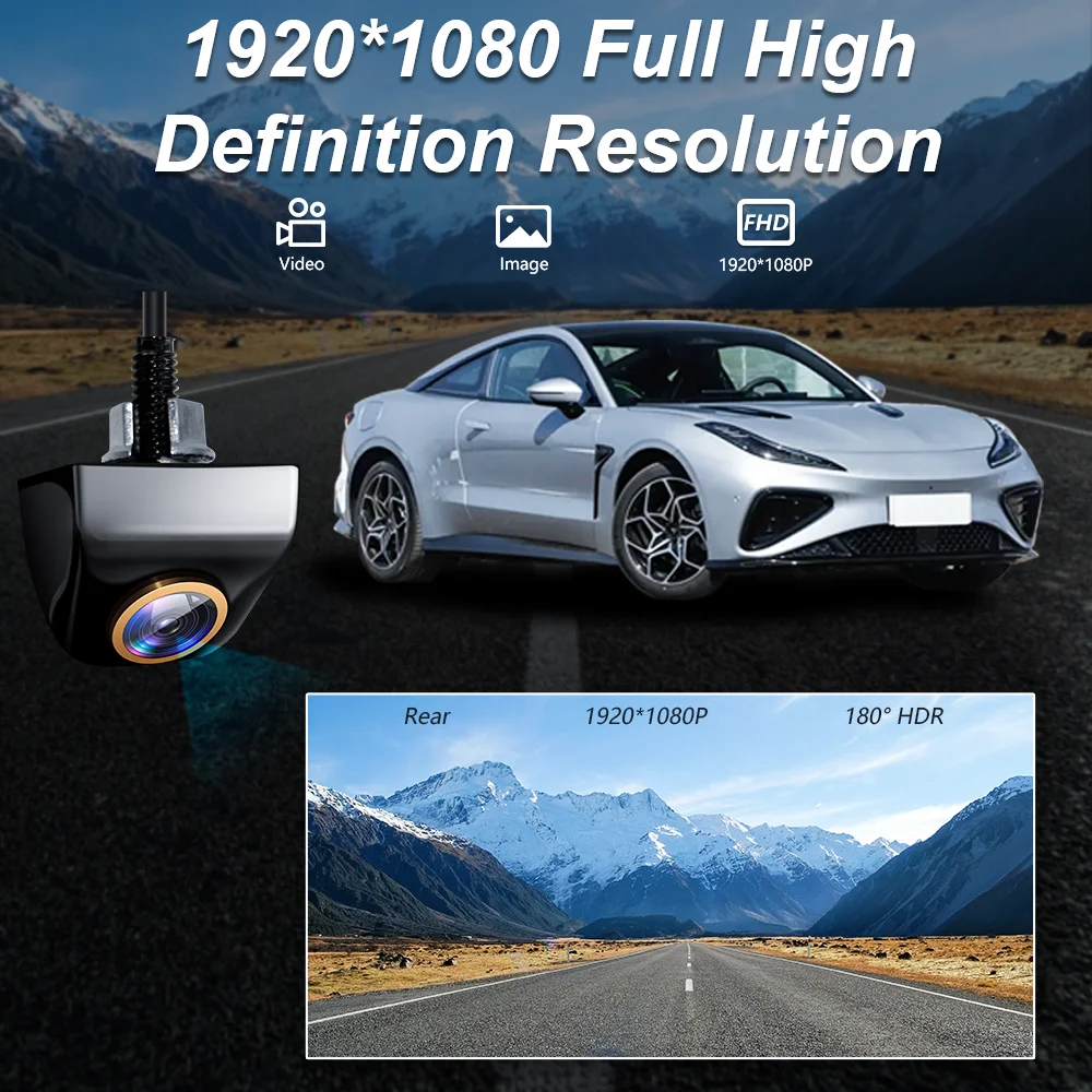 GcPaSr لسوني AHD 1920x1080P عين السمكة الذهبي عدسة كامل HD للرؤية الليلية مركبة عكس الكاميرا الأمامية سيارة كاميرا الرؤية الخلفية 200 °