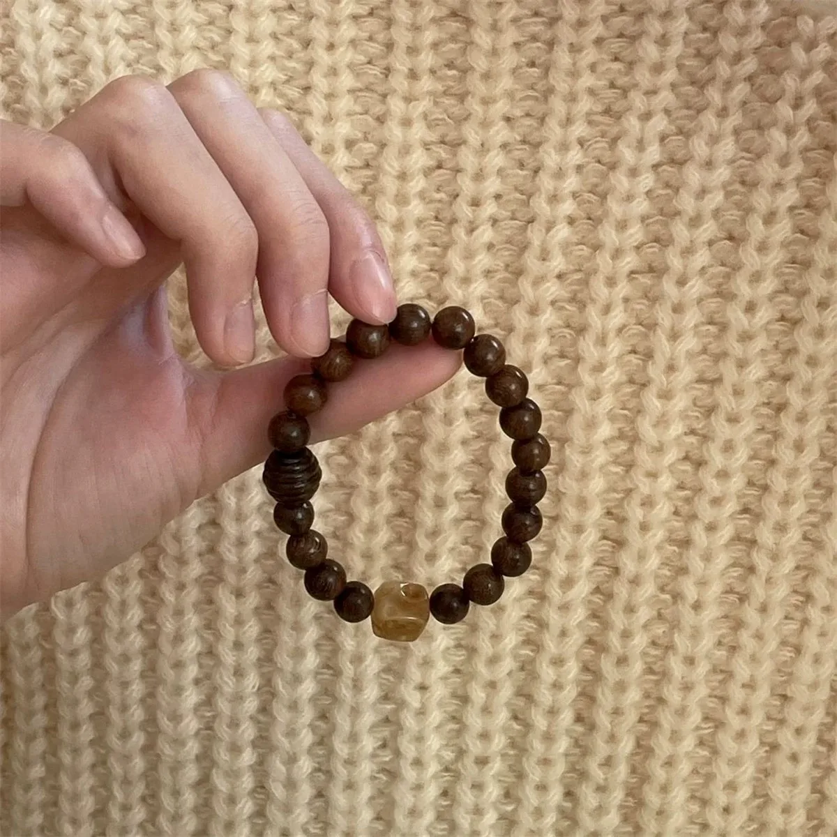 Cute Cheese Style Retro Chinese Style Small Batch Rosewood Bracelets New Chinese Couple Bestie Bracelets Gifts