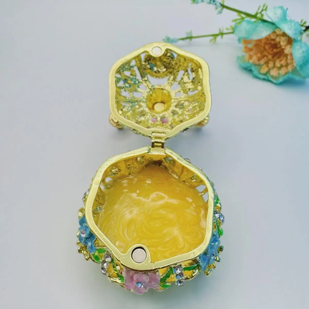 Enamel Jewelry Box, Vintage European-style Telephone Decor, Ear Jewelry Ring Accessory Storage Box, Festival Gift Packaging Box