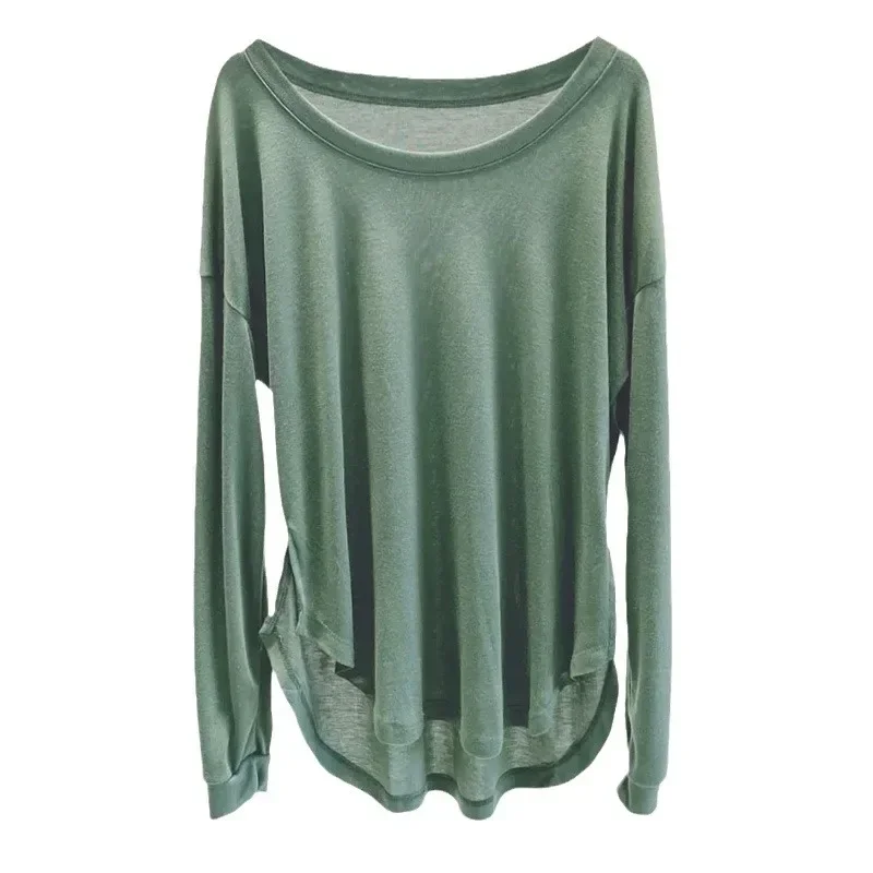 ملابس الرقص الحديثة فضفاضة كبيرة الحجم طويلة الأكمام أعلى الرقص الصيني ممارسة الكلاسيكية دعوى الإناث الكبار الصيف