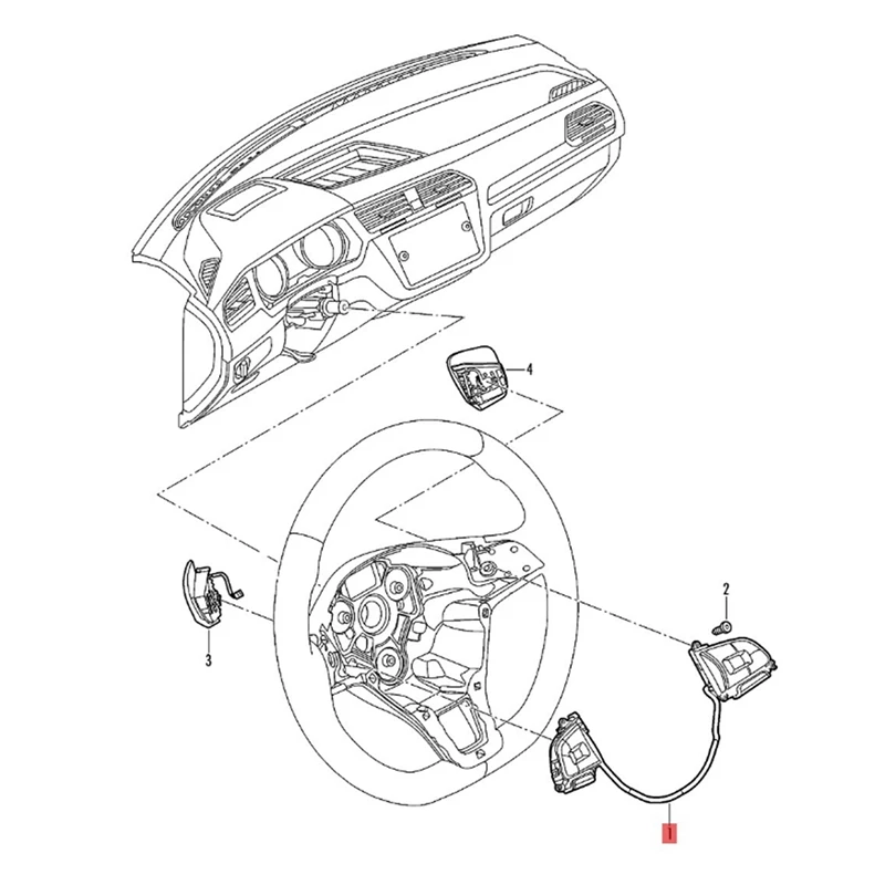 Car Steering Wheel Touch Button For VW PASSAT CC Tiguan Atlas 1EA959442A 1EA 959 442 B