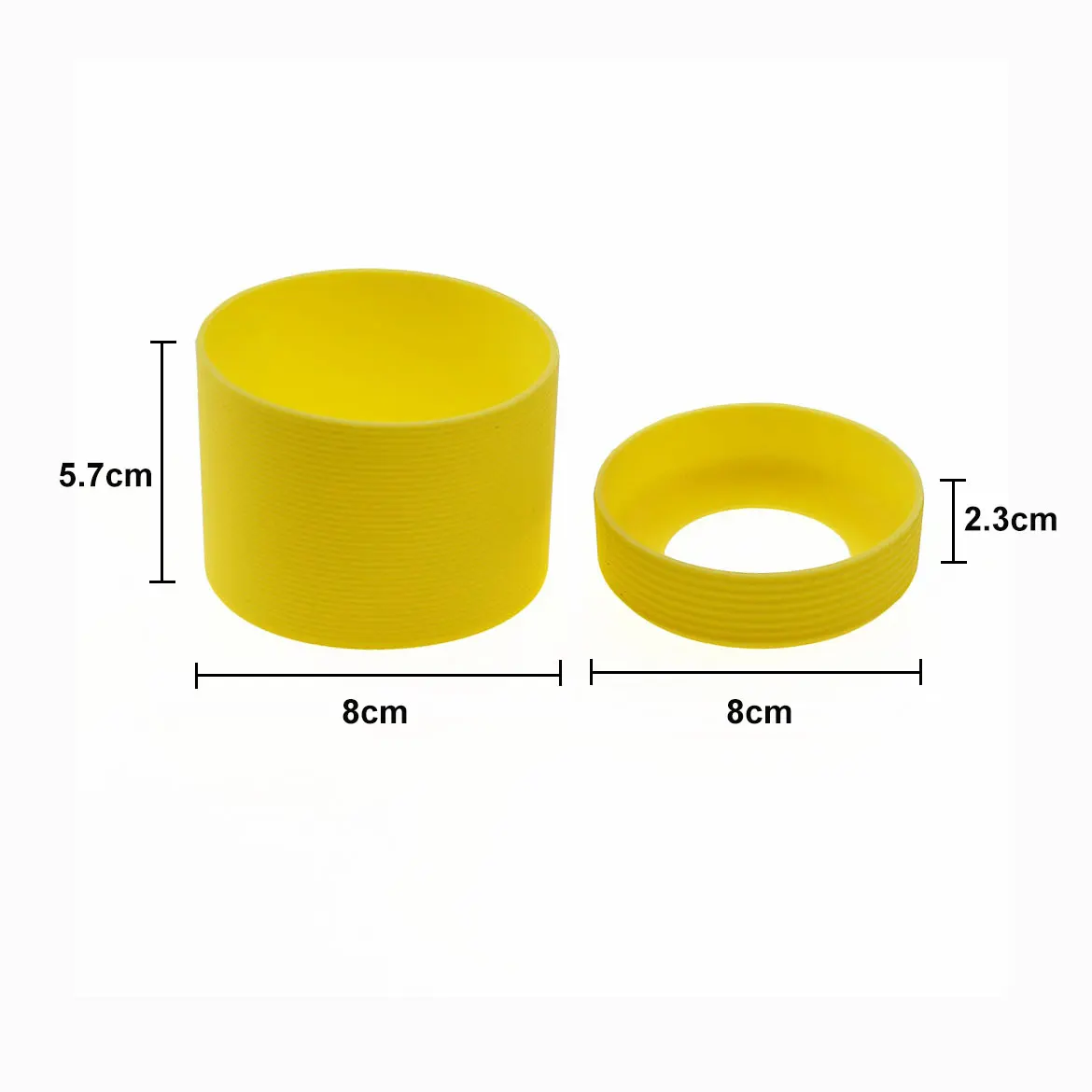 JCD 8cm 1Set Threaded Silicone Cup Bottom Protective Cover Water Cup Cover Heat Insulated Cup Sleeve Accessories