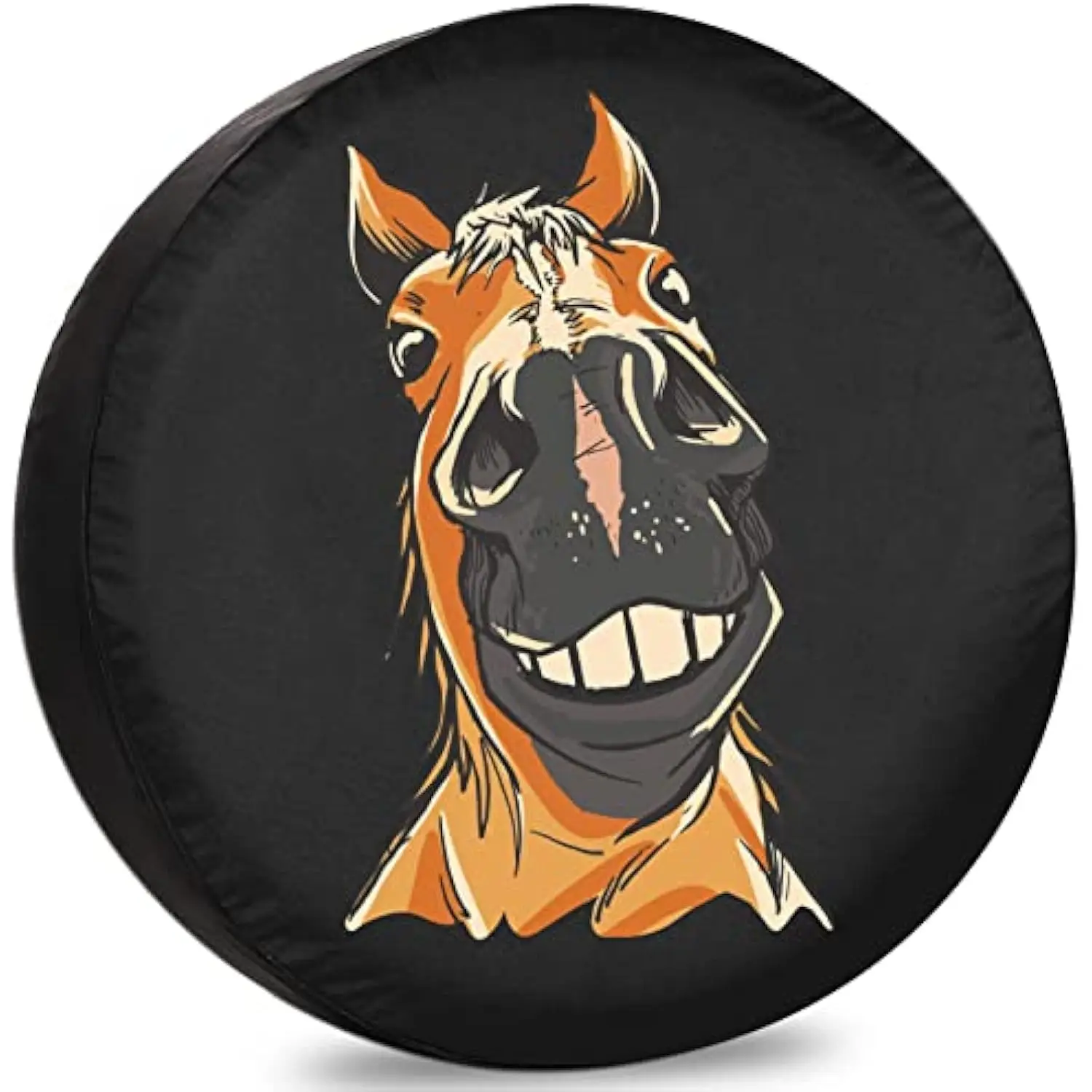 

Funny Horse Face Novelty Spare Tire Cover Weatherproof RV SUV Trailer Wheel Protector