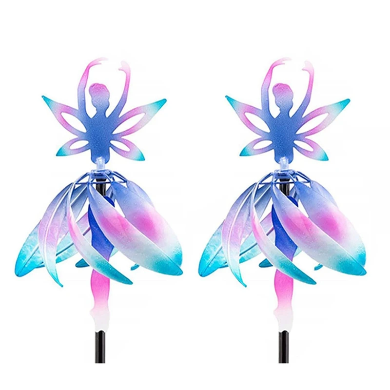 

2PCS Lucky Flower Wind Spinner Wind Spinners Outdoor Solar Wind Spinners Outdoor, Wind Spinners For Yard And Garden