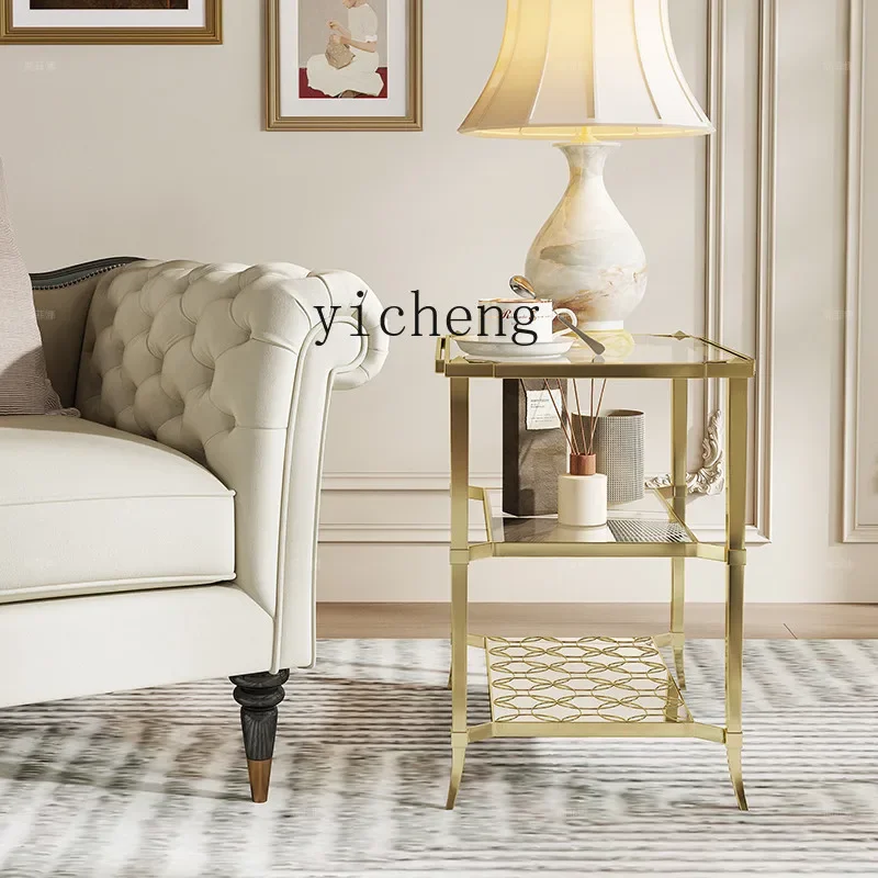 HYS corner table light luxury high sense modern minimalist coffee table small tea table bedroom side