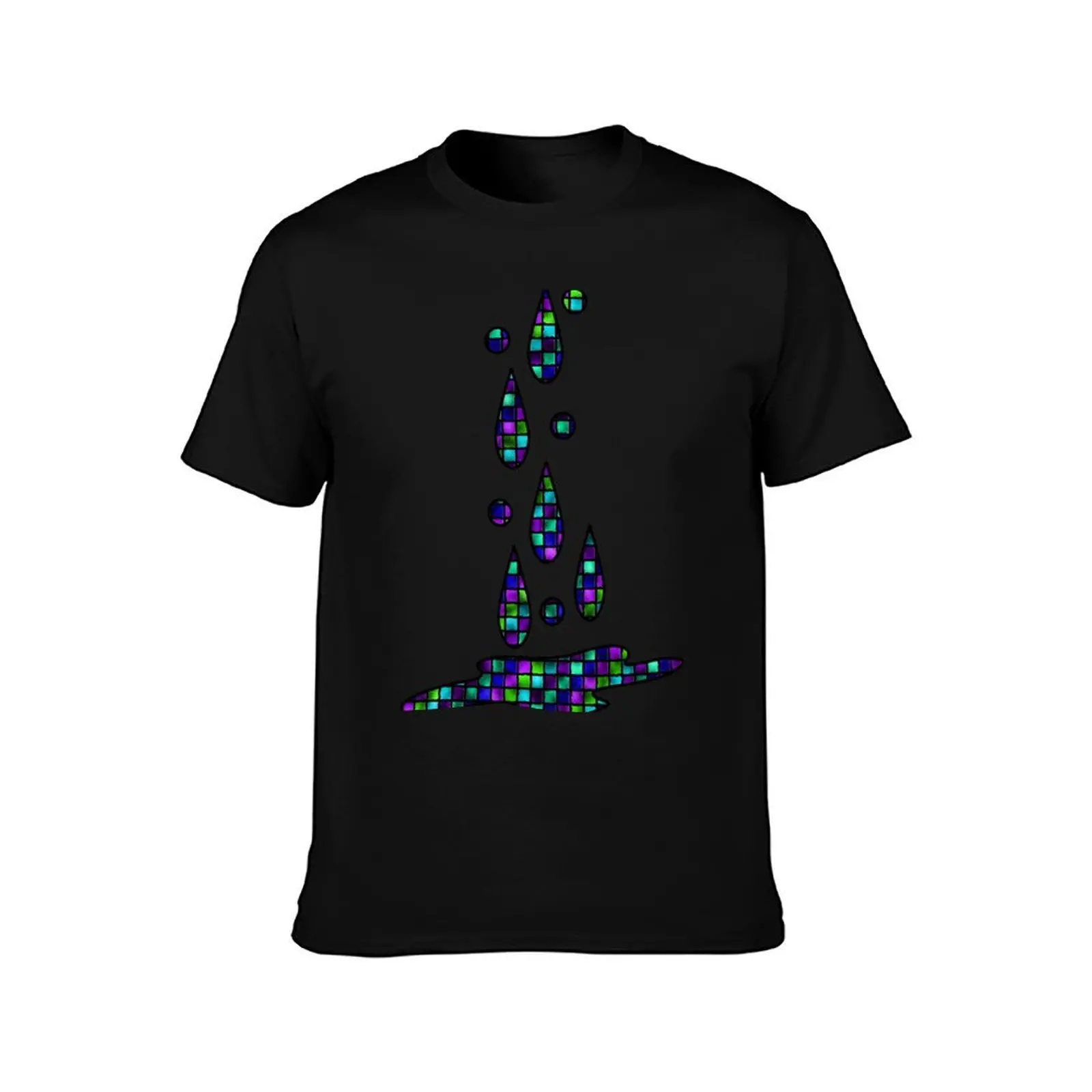 Regal Mosaic T-Shirt, Summer Casual Cotton Tee, Oversized Streetwear Tops, Vintage Graphic Print, Loose Fit Short Sleeve
