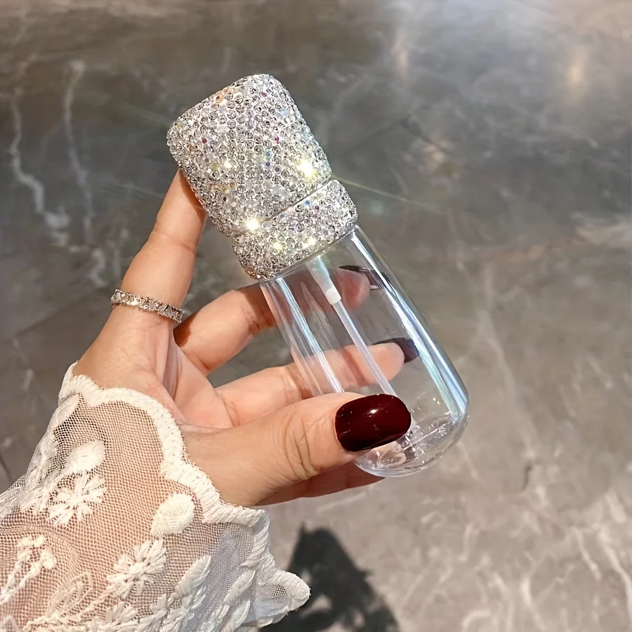

60ml Plastic Spray Bottle Artificial Diamond Set Toner Makeup Remover Water Bottle Travel Portable Liquid Dispenser Bottle