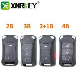 XRNKEYXNRKEY 2/4/3+1 Buttons Flip Remote Key Shell Fob for Porsche Cayenne 2003+ uncut HU66 blade Folding Remote Car Key Case