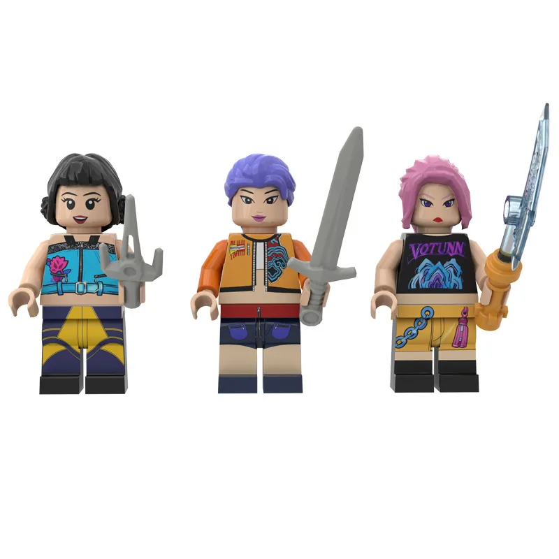 Figurki Kpop Demon Hunters Mini Action Figure Klocki Konstrukcyjne Zabawki Gadżety Dekoracja Biurka Kolekcja Figurki Zabawki Prezent na Boże Narodzenie