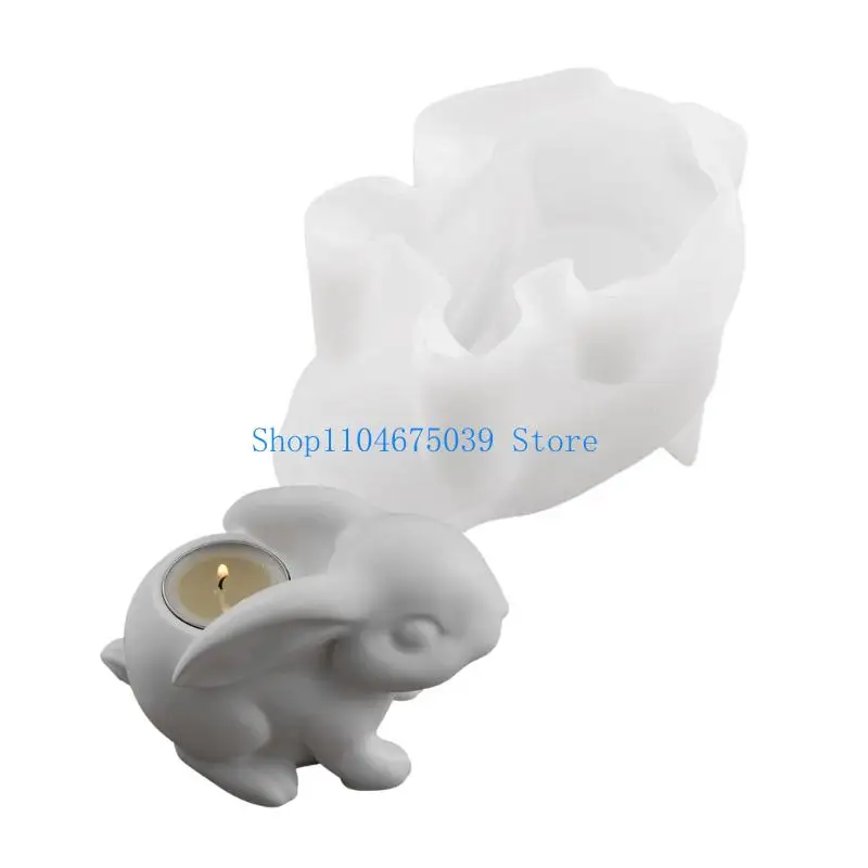 

Многоразовая гибкая силиконовая форма для литья из эпоксидной смолы в виде кролика для подсвечников