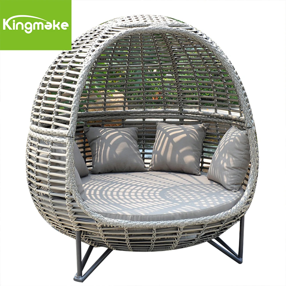 Modern Rattan Lounge Chair Aluminum Pool Sunbed Outdoor Daybed Rattan Garden Sun Lounger Wicker Day Bed For Sale