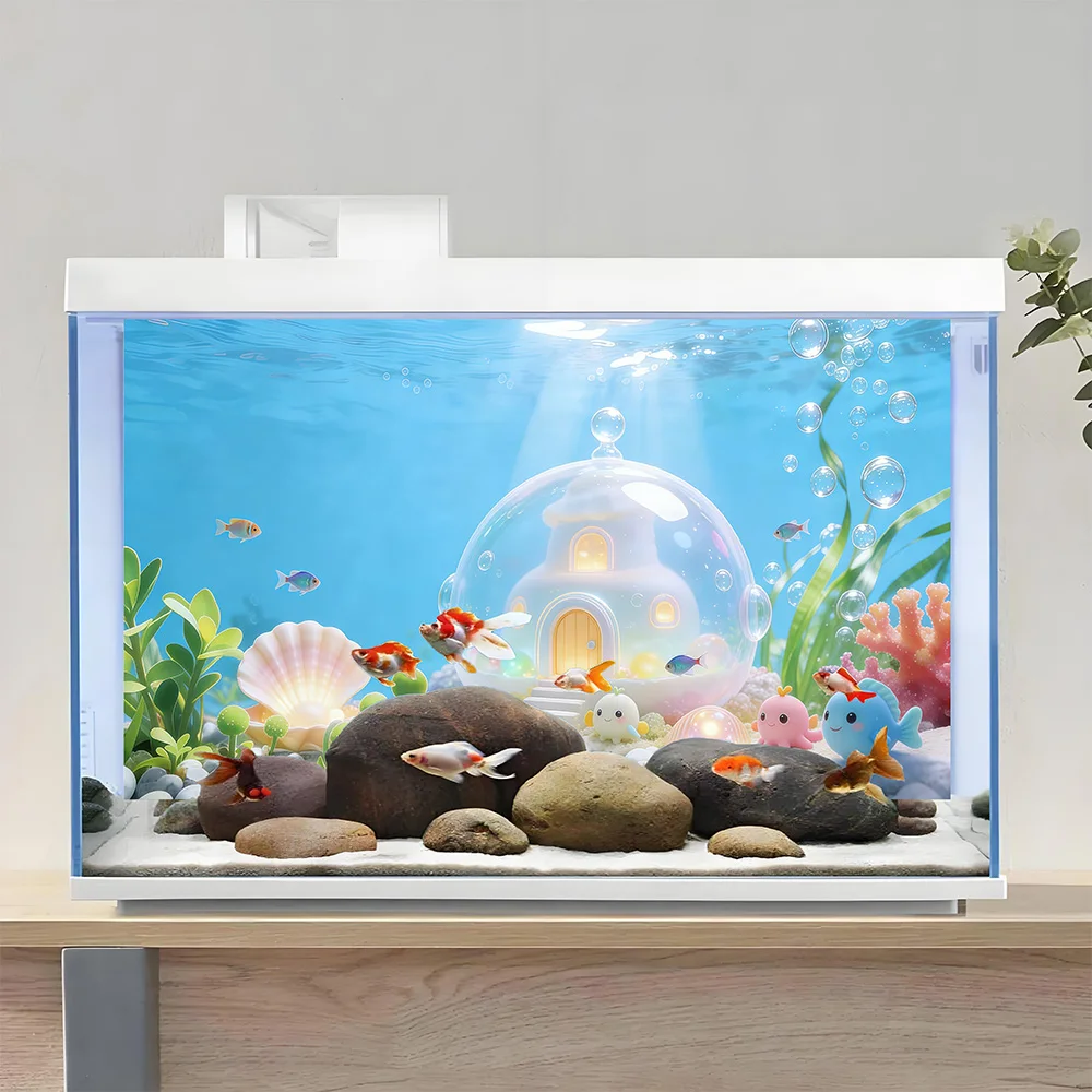 The Castle of Little Fish, Aquarium Stickers, Aquarium Landscape Decoration, Fish Tank Landscaping Ornaments