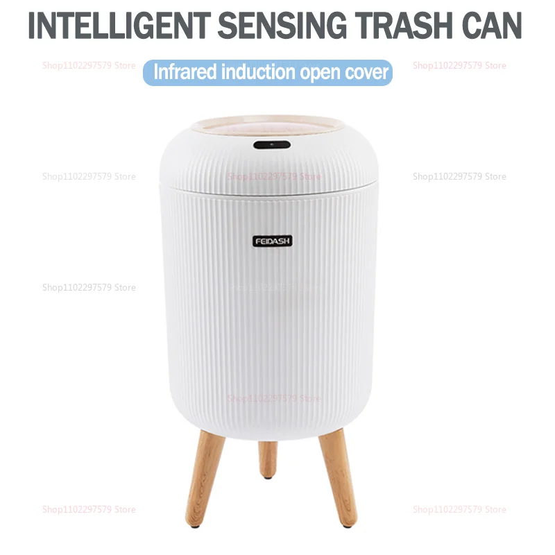 Bote de basura con tapa abierta inteligente, bote de basura de gran capacidad impermeable con inducción infrarroja, adecuado para el hogar, cocina, dormitorio y baño