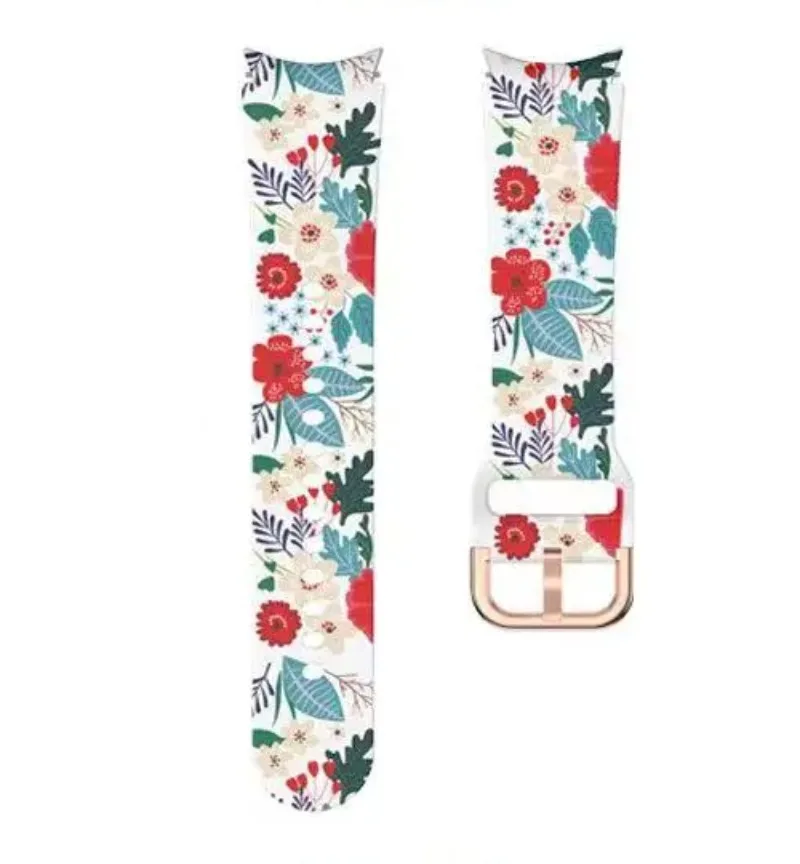Printed Silicone Strap For Samsung Galaxy Watch 8 7 6 5 4 40/44mm Breathable sports bracelet Galaxy Watch 4 6 Classic/5 Pro 45mm