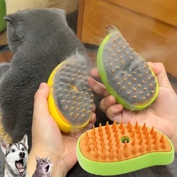 Brosse à Vapeur Électrique pour Chat, Pulvérisation d'Eau, Peigne pour Animaux de Compagnie, Épilation en Silicone Souple, Bain, Poils, Fournitures de Toilettage