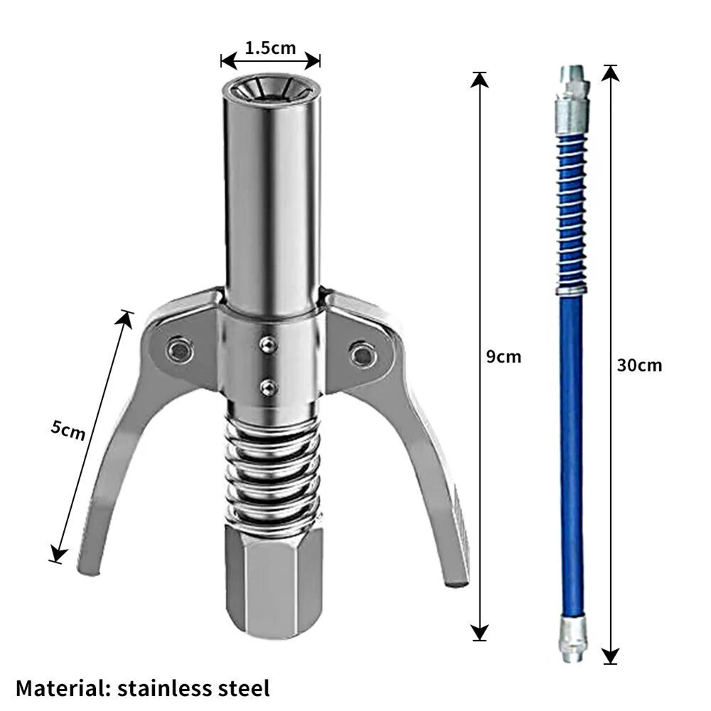 10000PSI Grease Gun Coupler Manual Grease Pump Head Syringe Lubrication Nozzle Oil Pump Filling Tool Grease Injector Nipple