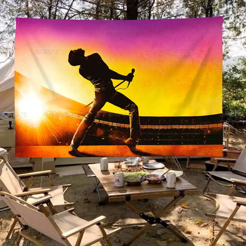 Freddie Mercury Rock Cartoon Flag Art Science Fiction Room Home Decor Wall Hanging Home Decor Banner