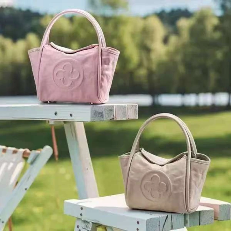 Cassile Angel Bag 2025 Vegetable-Tanned Leather Wrinkled Single-Shoulder Crossbody Bag Pink Handheld Basket