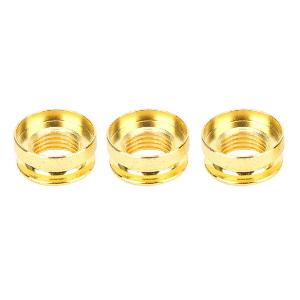 3PCS Golden Electric Guitar End Pin Socket 3/8-32 Thread Copper Material Guitar Endpin Round Shape Guitar Pickup Endpin Cap