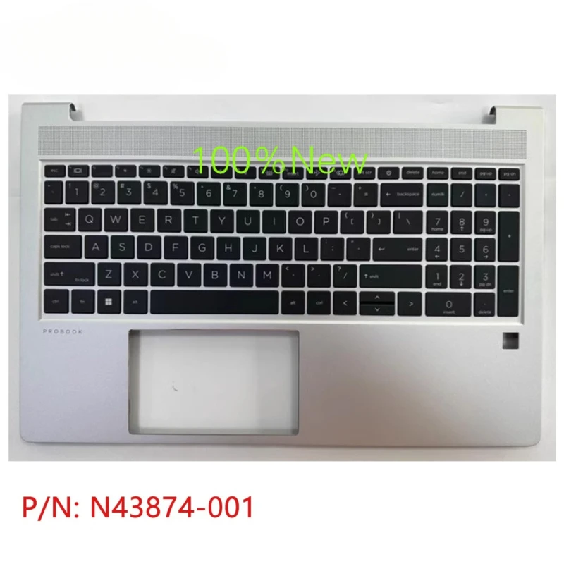 

N43874-001 New For HP ProBook 450 G10 Palmrest Upper Case Top C Cover Keyboard