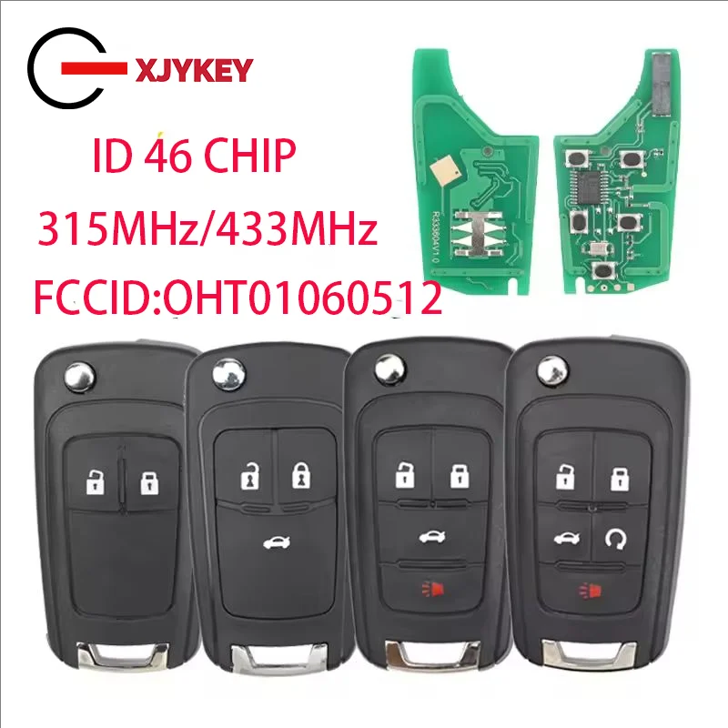 

XJY OHT01060512 Удаленный автомобильный ключ 2/3/4/5BT Брелок 315 МГц/433 МГц ID46 для Chevrolet Cruze Camaro Malibu Sonic Opel GMC Keys