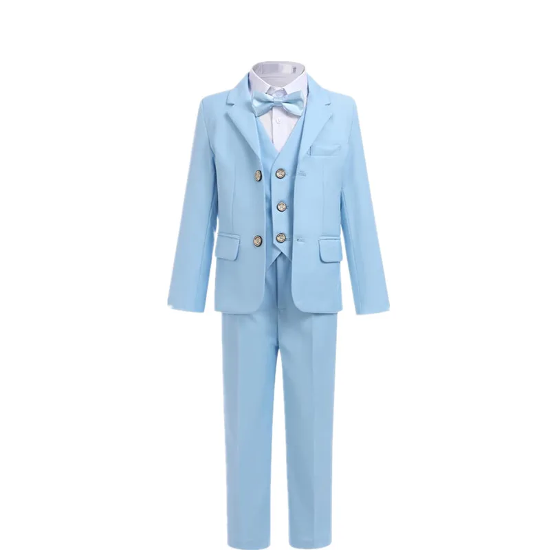 100-170 Teenager Kids Sky Blue Spring Evening Ceremony Costume Children Photography Suit Boys Birthday Wedding Dress