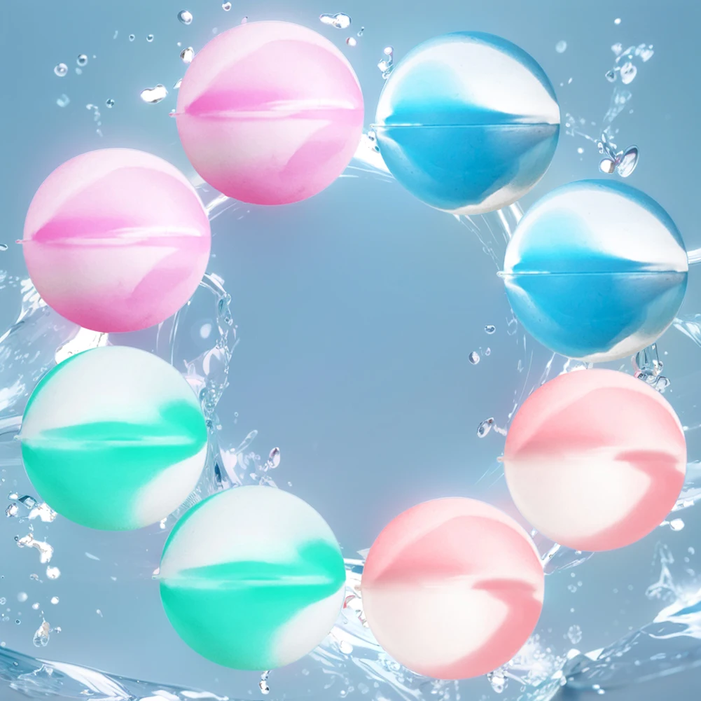 8/12Pcs Silicone Water Balloons Self Sealing Reusable Water Balloons Quick Fill Water for Swimming Pool Bathtub Beach